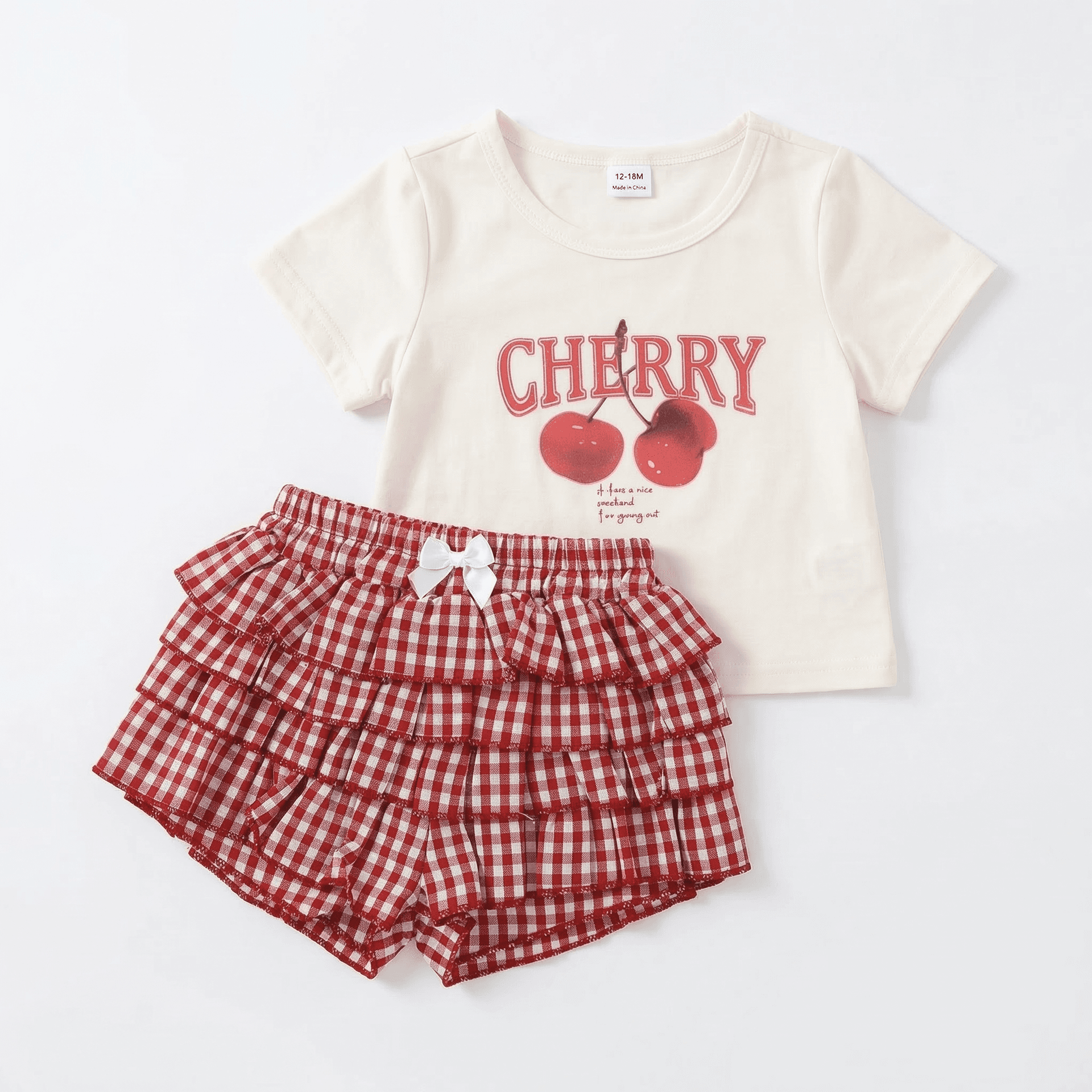 Conjunto Cherry (Blusa + Short Cuadros)