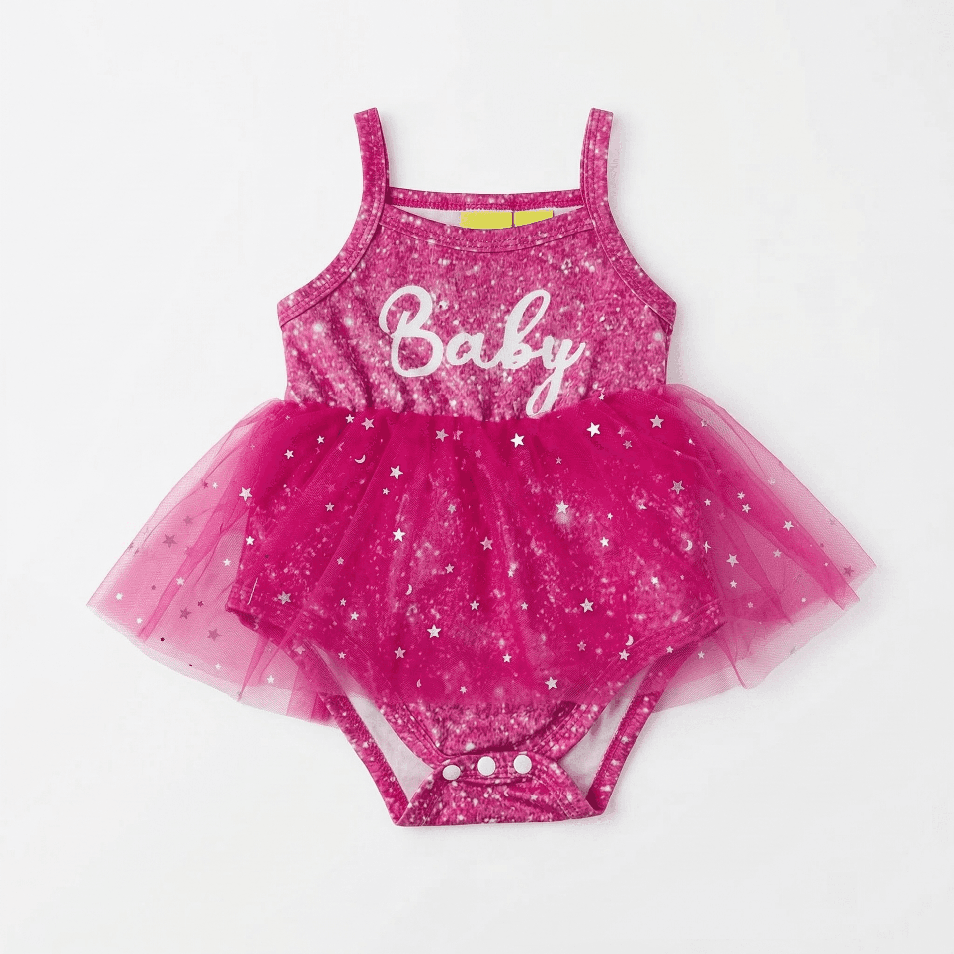 Romper "Baby" Rosa Tul Estrellas