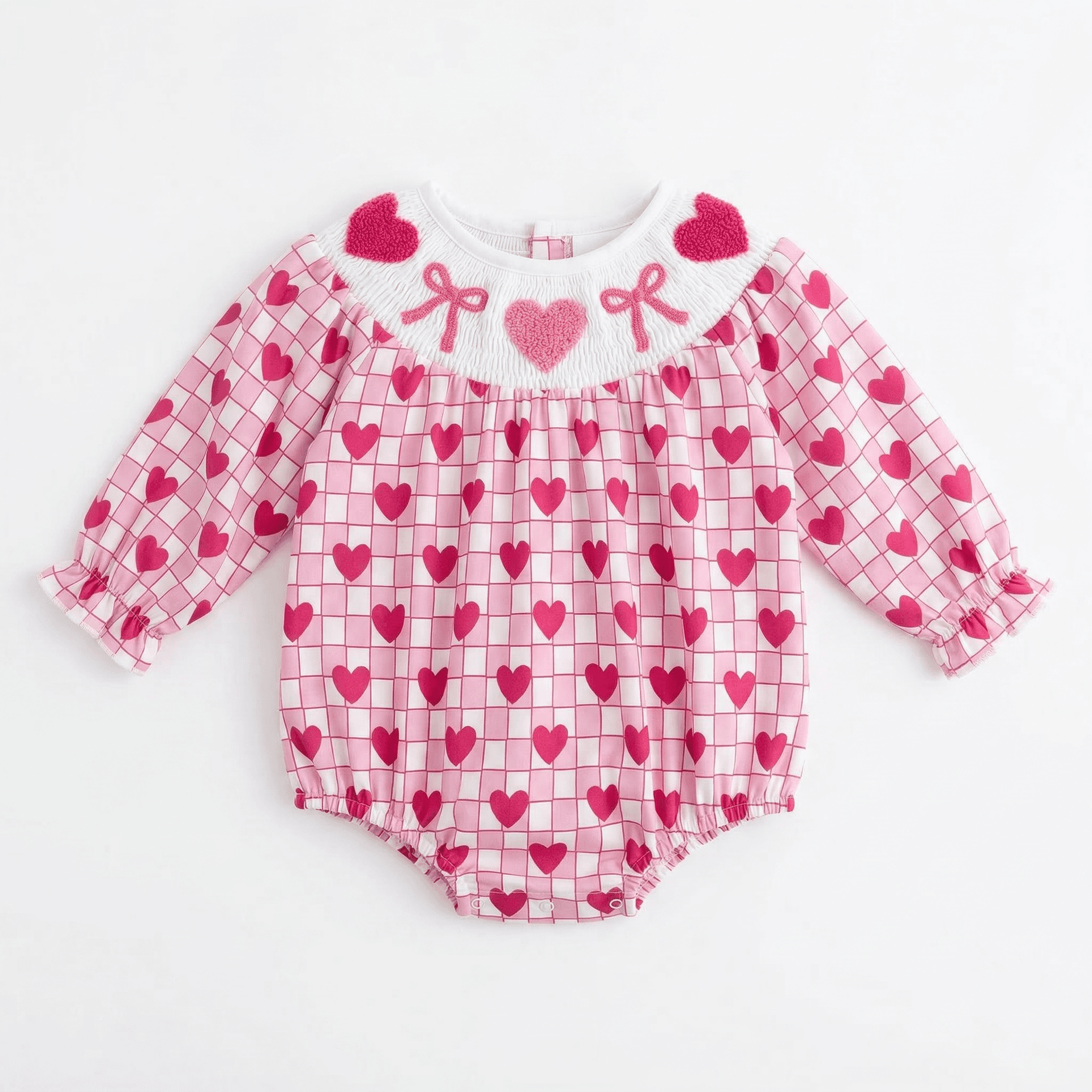 Romper Corazones Rosa Manga Larga