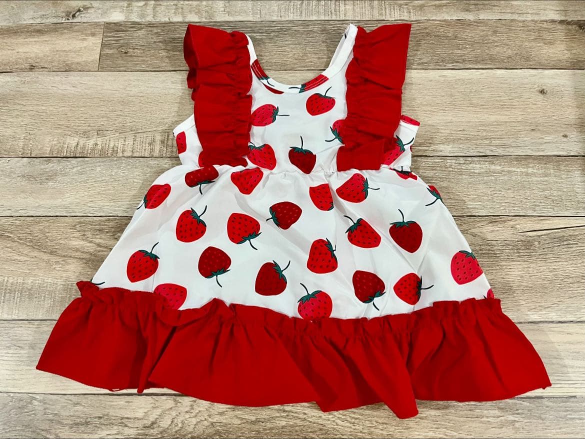 Vestido Fresitas Rojo Volantes